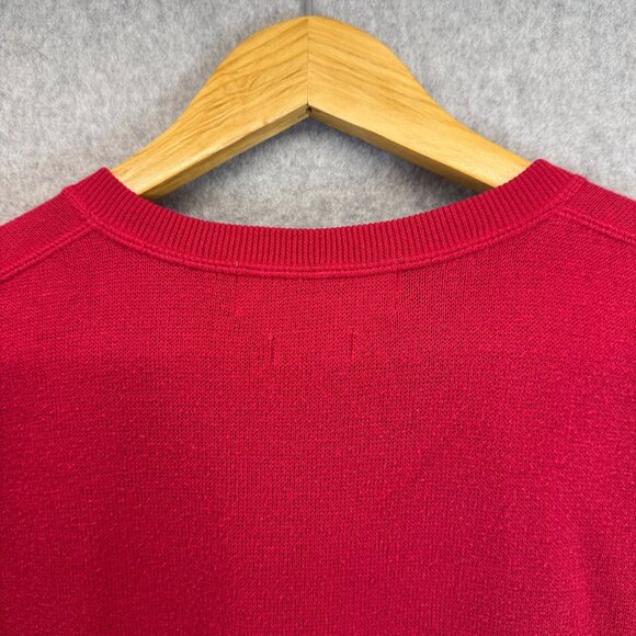 POLO by Ralph Lauren Y2K Mens Red Sweater Vest V-Neck Blue Pony Logo Size Large - Picture 9 of 13